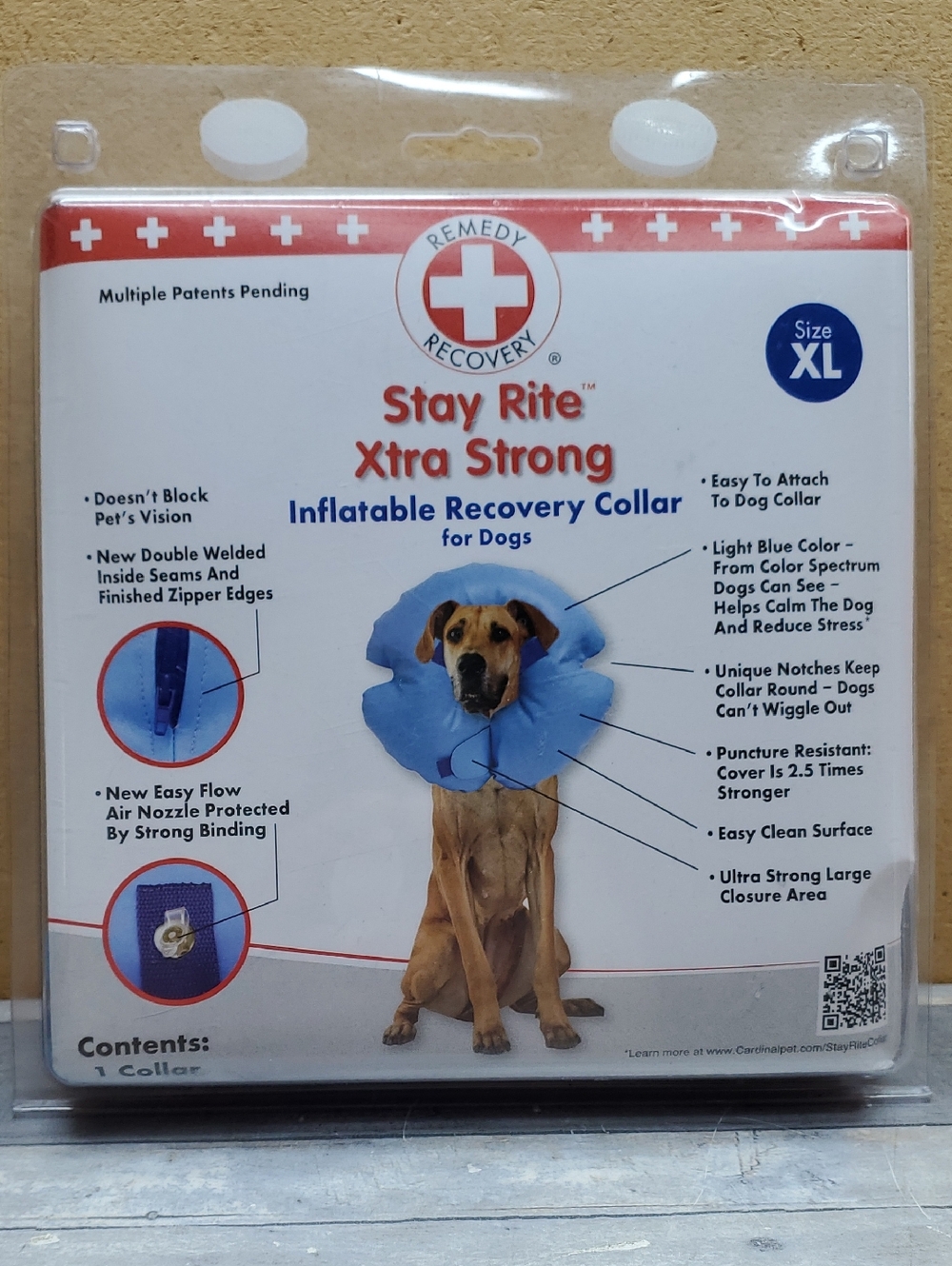 Stay Rite Xtra Strong Inflatable Recovery Collar - Blue Size XL  NIP